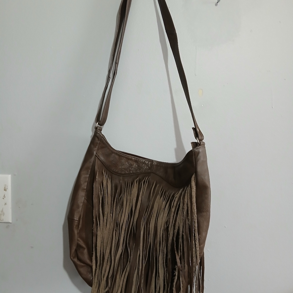 Unbranded Boho Brown Leather Shoulder Bag - Picture 6 of 12